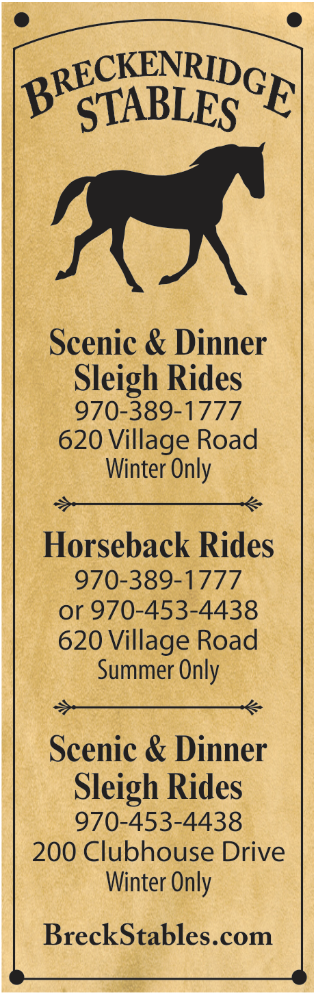 Breckenridge Stables Carriage Rides Print Ad
