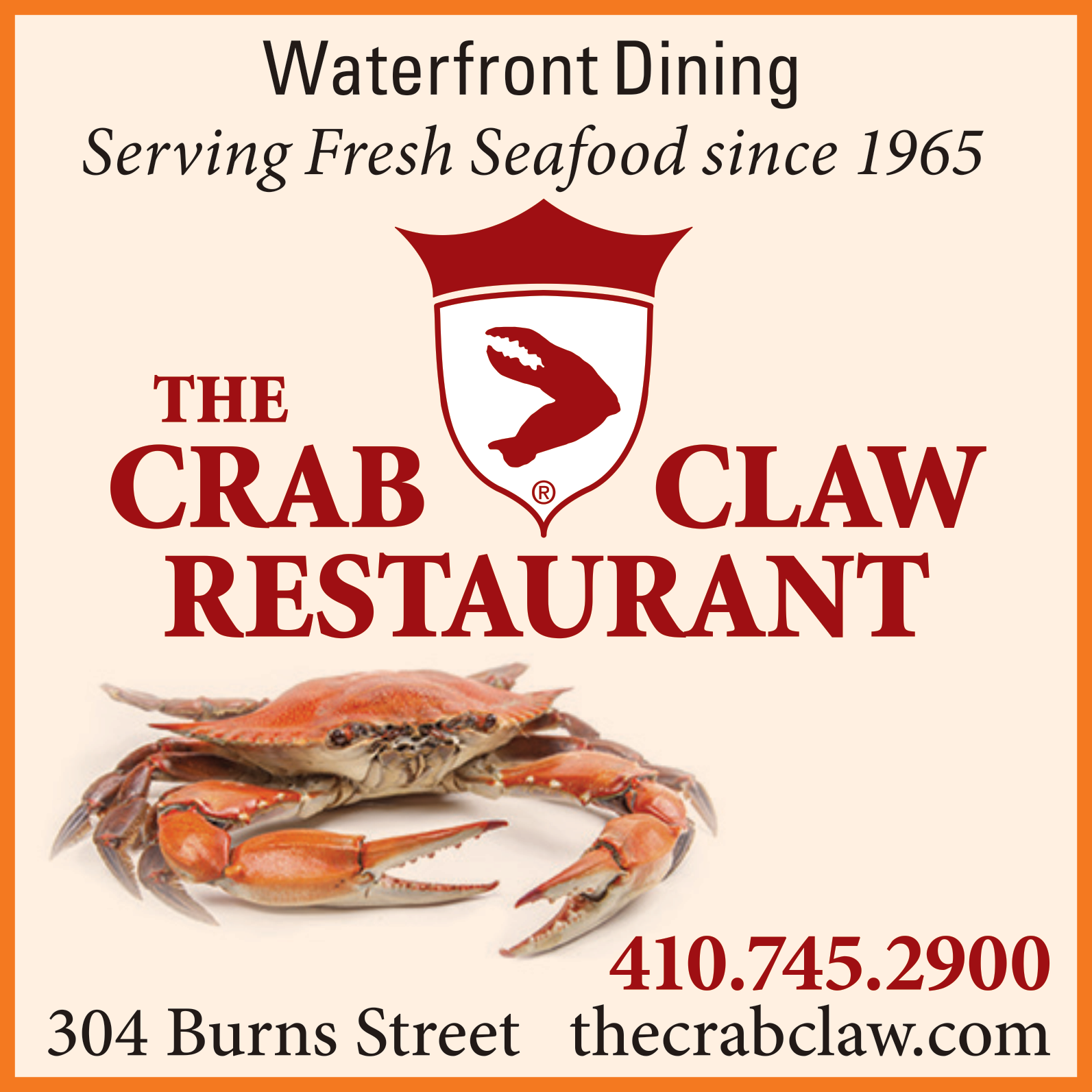 The Crab Claw Restaurant Print Ad