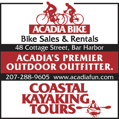 Acadia Bike & Coastal Kayaking Tours Print Ad
