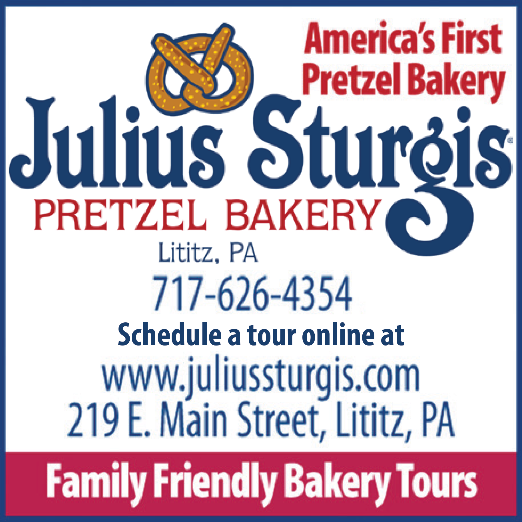 Julius Sturgis Pretzel Bakery Print Ad