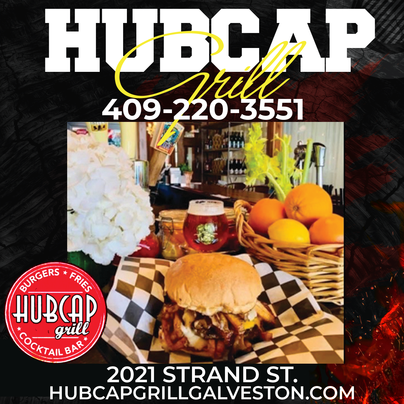 Hubcap Grill Galveston-On The Strand Print Ad