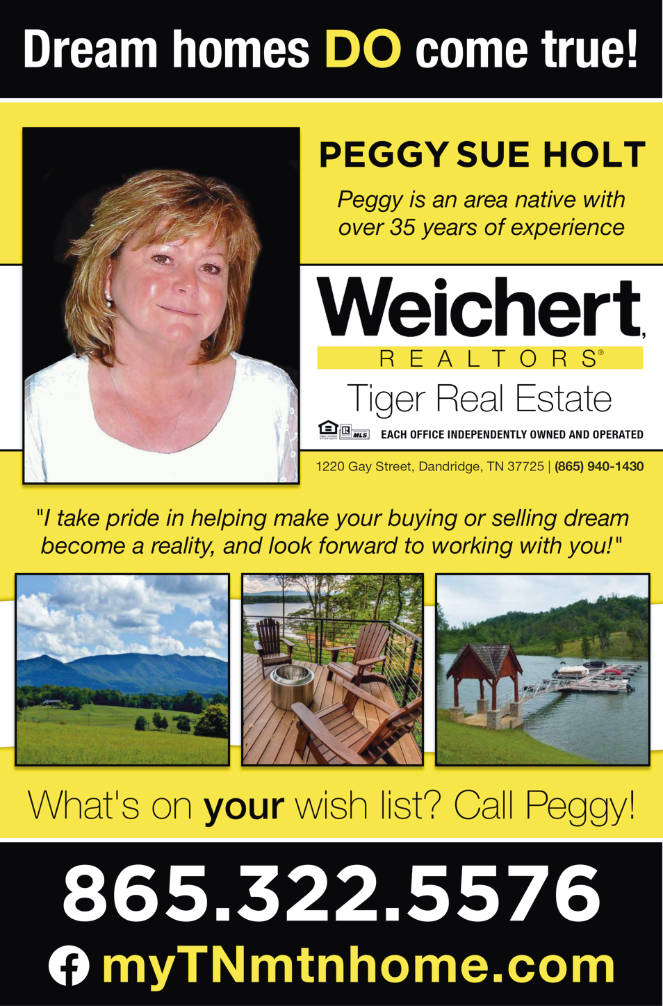 Weichert Realtors Tiger Real Estate - Peggy Sue Holt Print Ad
