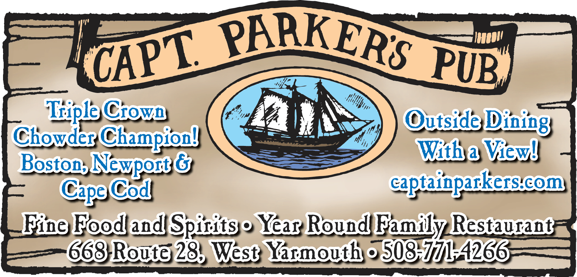 Capt. Parker's Pub Print Ad