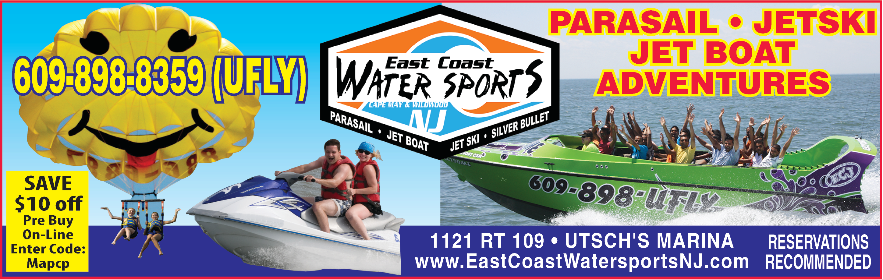 East Coast Parasail & Jet Ski Rental Print Ad