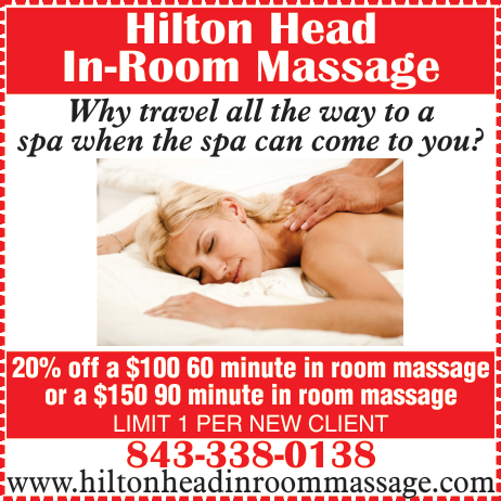 Hilton Head In Room Massage Print Ad