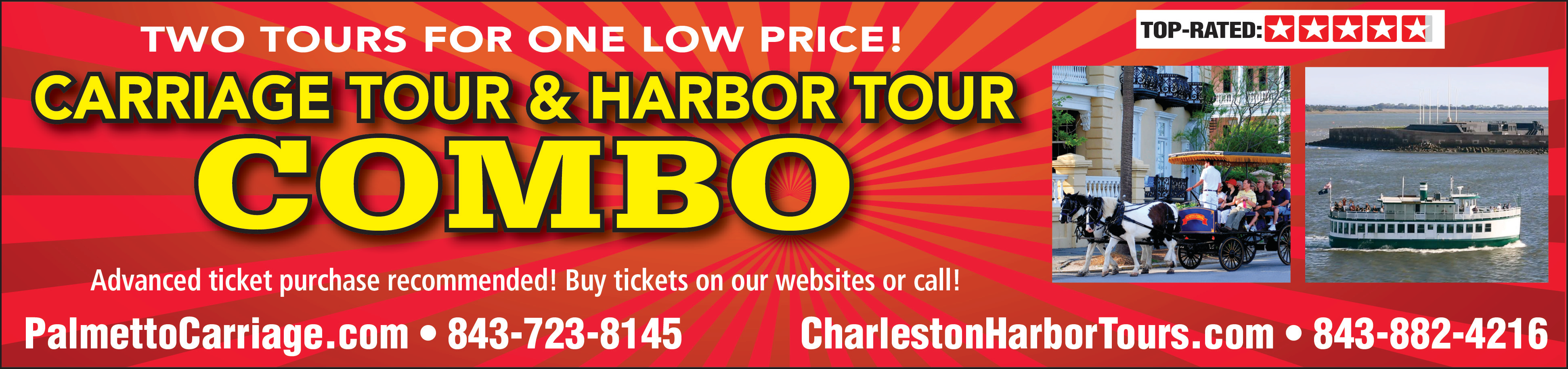 Charleston Harbor Tours & Carriage Tour Print Ad