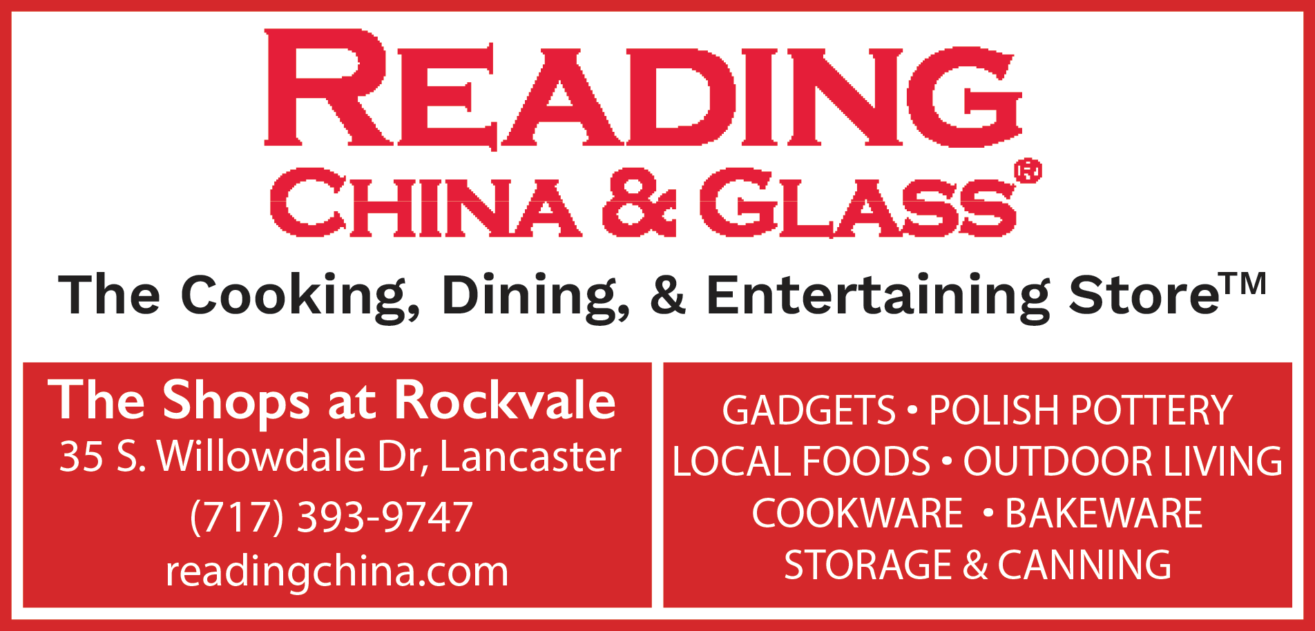 Reading China & Glass Print Ad