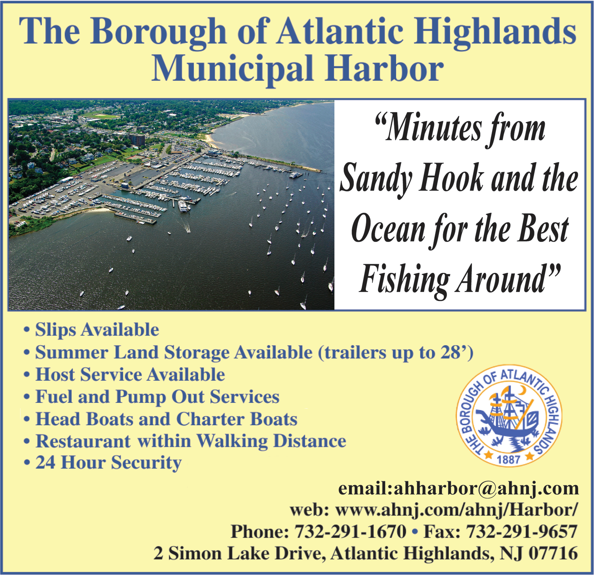 Atlantic Highlands Harbor Print Ad