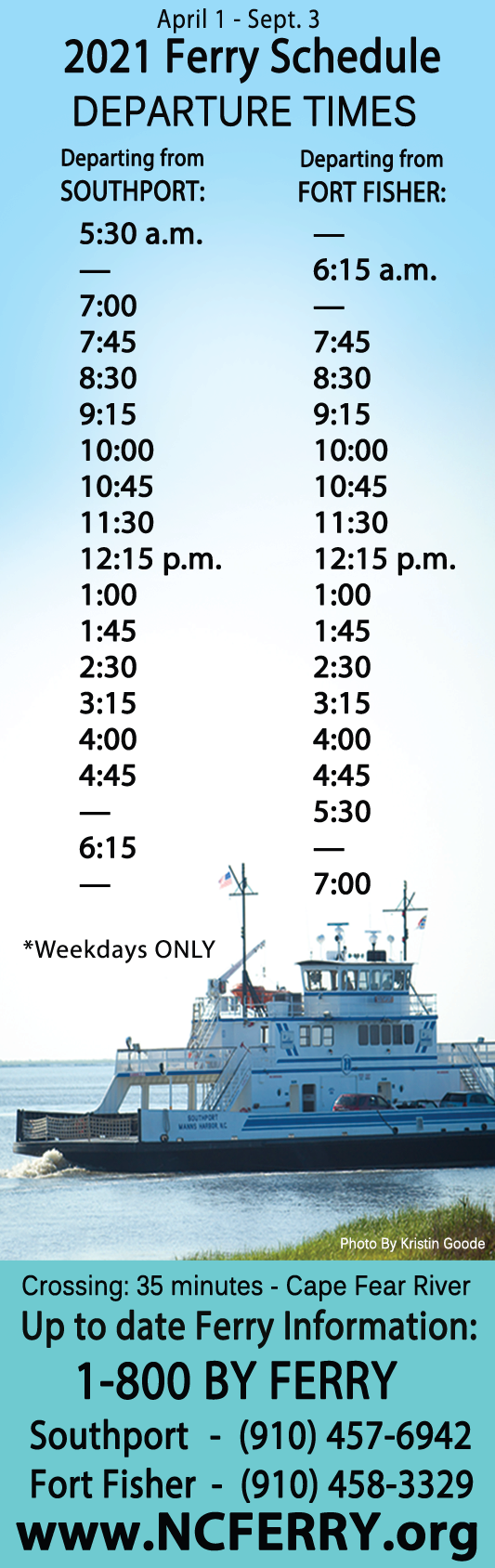 Ferry Schedule Print Ad