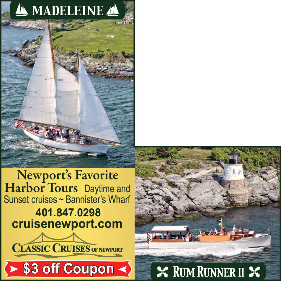 Madeleine and  Rum Runner II   Classic Cruises of Newport Print Ad