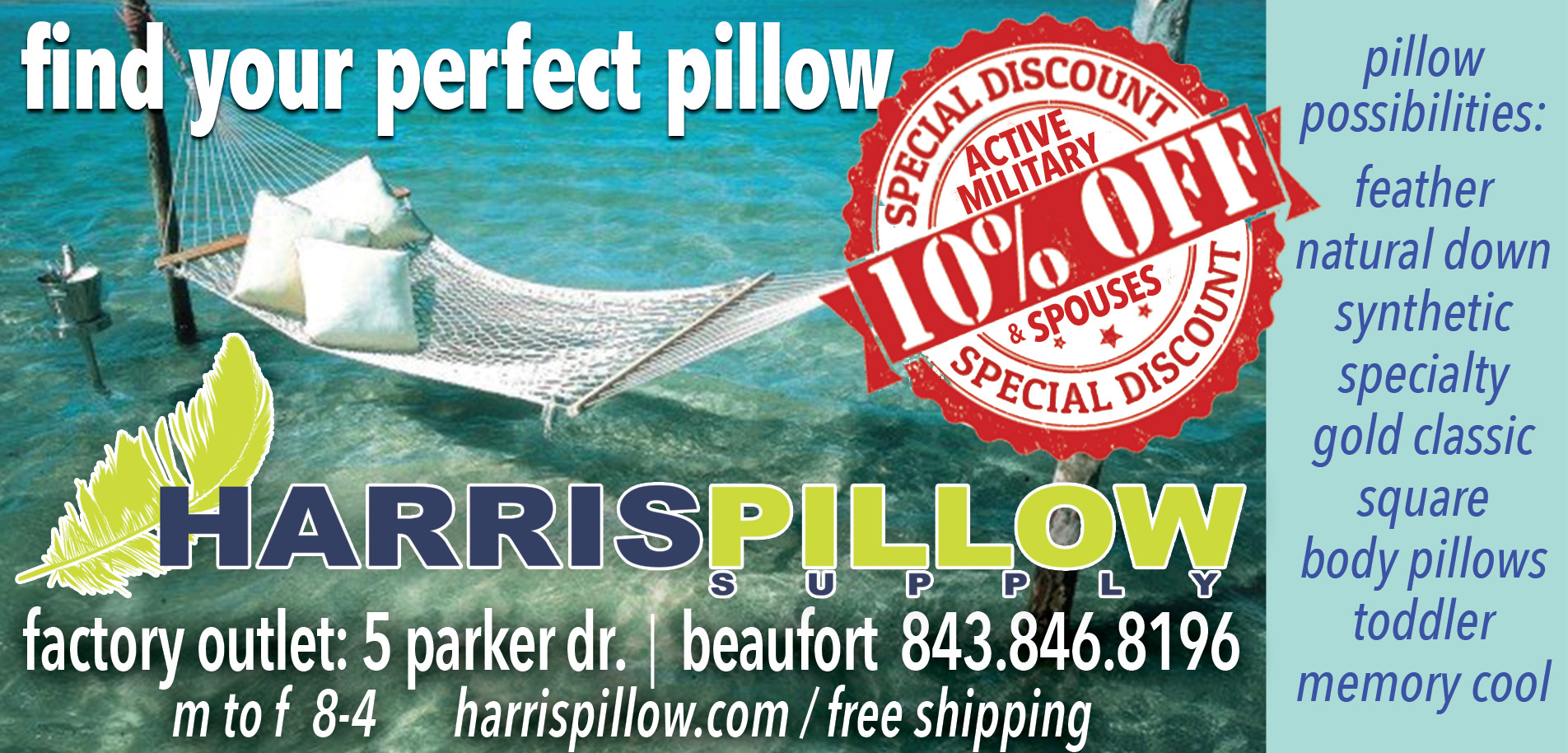 Harris Pillow Factory Outlet Print Ad
