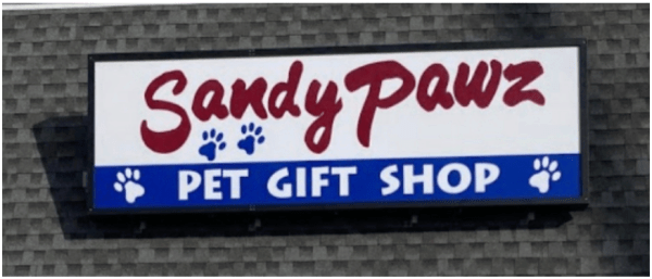 SANDY PAWZ PET GIFT SHOP hero image