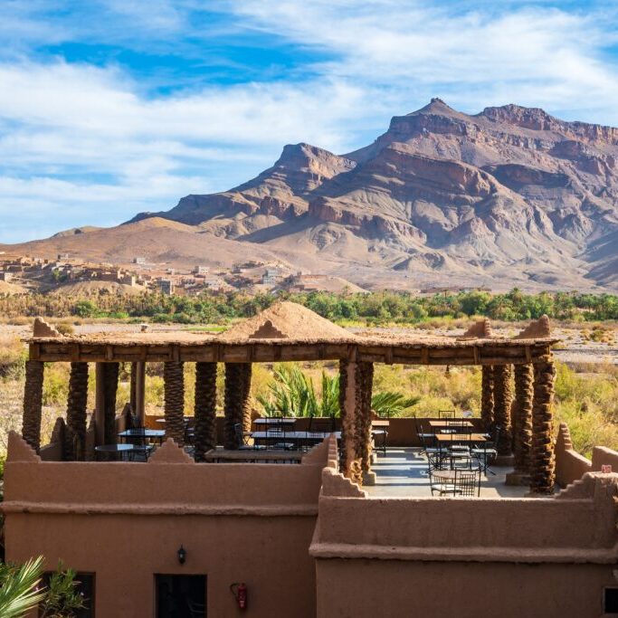 Restaurant,Building,In,Luxury,Lodge,Hotel,Near,Agdz,Town,With