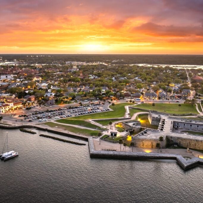 Aerial,View,Of,Castillo,De,San,Marcos,In,St,Augustine,