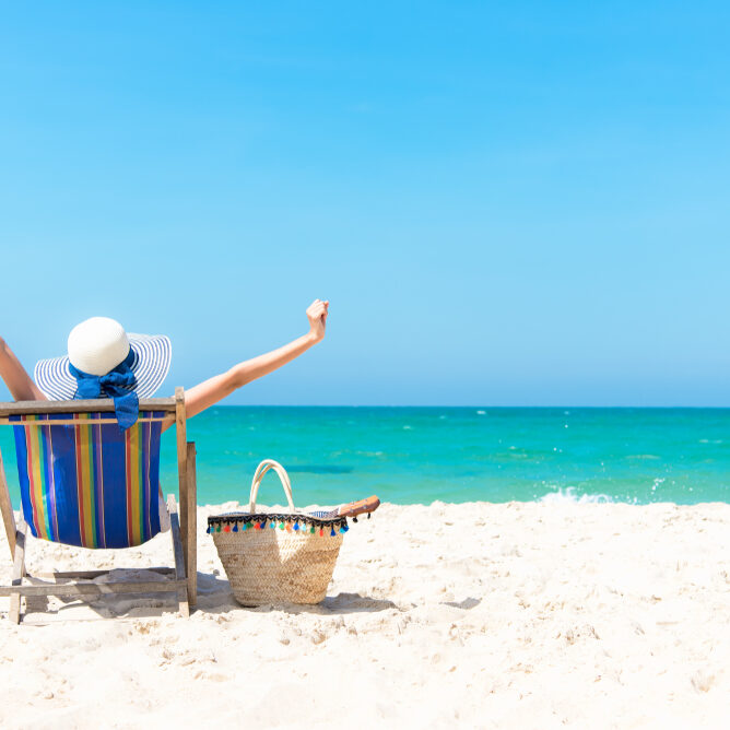 Summertime,Vacation.,Young,Girl,Asian,Woman,Relaxing,And,Happy,Outdoors