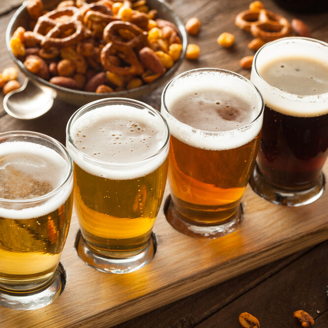 Assorted,Beers,In,A,Flight,Ready,For,Tasting