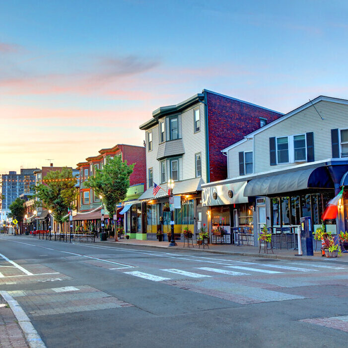 Providence’s historic Federal Hill neighborhood along Atwells Avenue and the surrounding streets. Largely settled by Italian-American immigrants