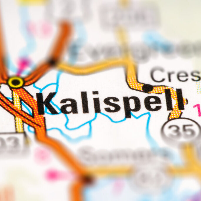 Kalispell,On,A,Usa,Road,Map.,Close-up,On,Printed,Road Kalispell,On,A,Usa,Road,Map.,Close-up,On,Printed,Road