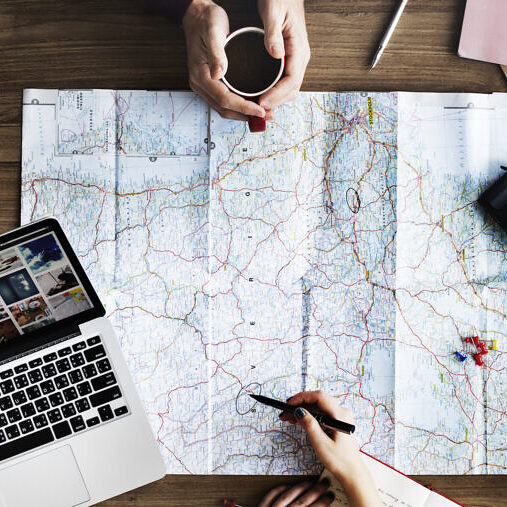 Travel Trip Map Direction Exploration Planning Concept